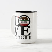 LOVE Arcata California 15oz Tweekleurige Koffiemok (Voorkant links)