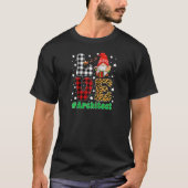 Love Architect Gnome Christmas Leopard Plaid Xmas T-shirt (Voorkant)