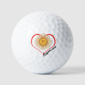 Love Argentina Golf Balls, flag, Heart, Sun Golfballen (Voorkant)