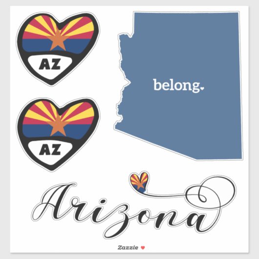 Love Arizona 3 Different Design, Die Cut Stickers (Vel)