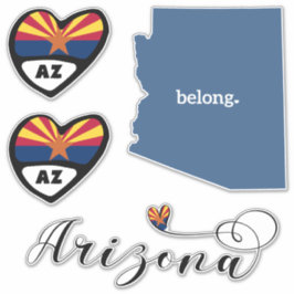 Love Arizona 3 Different Design, Die Cut Stickers
