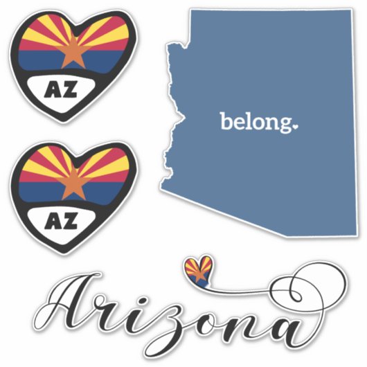 Love Arizona 3 Different Design, Die Cut Stickers (Voorkant)