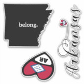 Love Arkansas, 3 verschillende Design, die cut Sticker (Voorkant)