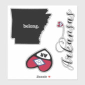 Love Arkansas, 3 verschillende Design, die cut Sticker (Vel)