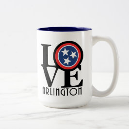 LOVE Arlington TN 15oz Tweekleurige Koffiemok