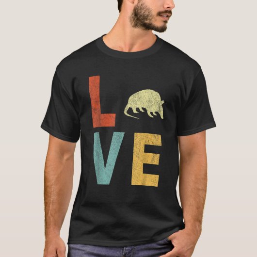Love Armadillo Lover Funny Armadillo Quote Retro T-shirt (Voorkant)
