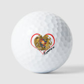 Love Armenia Golf Balls, Armenian flag, Heart Golfballen (Voorkant)