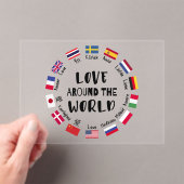 Love Around the World Languages  Acryl Uitnodigingen (Insitu (Draagbaar))