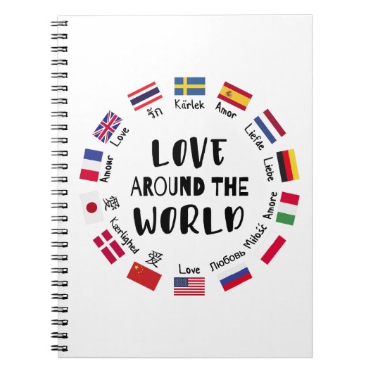 Love Around the World Languages  Notitieboek (Voorkant)