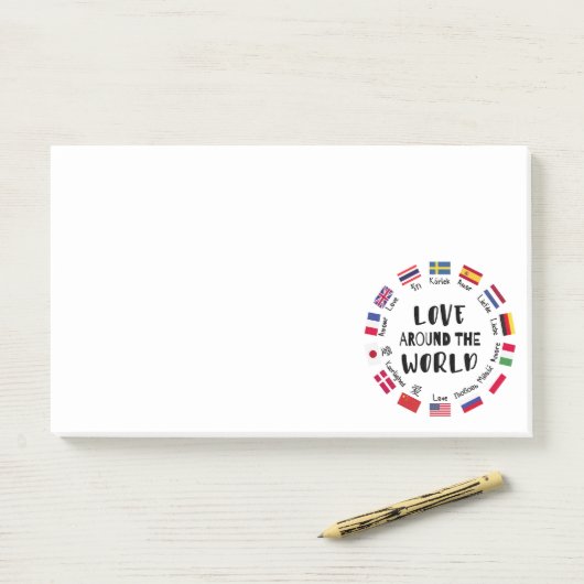 Love Around the World Languages  Post-it® Notes (Op bureau)