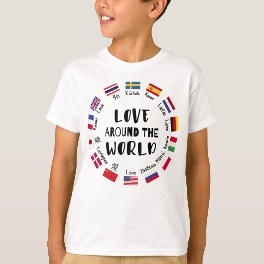 Love Around the World Languages  T-shirt (Voorkant)