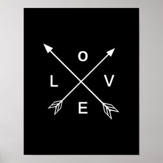 Love Arrow Black en White Poster Wall Art