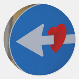 Love, Arrow, Heart, street sign, graffiti Ronde Sticker