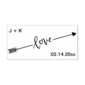 Love Arrow Initialen en datum Rubberstempel (Afrduk)