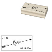 Love Arrow Initialen en datum Rubberstempel (Gestempeld)
