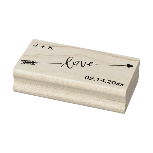 Love Arrow Initialen en datum Rubberstempel (Stempel)