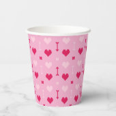 Love Arrows & Blossoms Paper Cup Papieren Bekers (Achterkant)