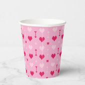Love Arrows & Blossoms Paper Cup Papieren Bekers (Rechts)