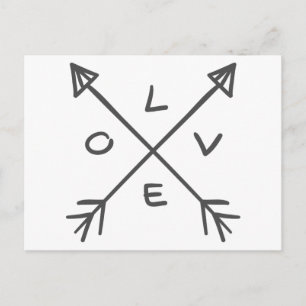 Love Arrows Monochrome Black and White Weduwen Briefkaart