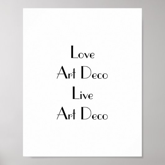 Love Art Deco Typografie Poster (Voorkant)