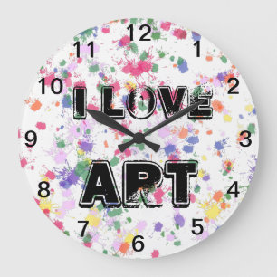 Love Art Paint Splatter Wall klok
