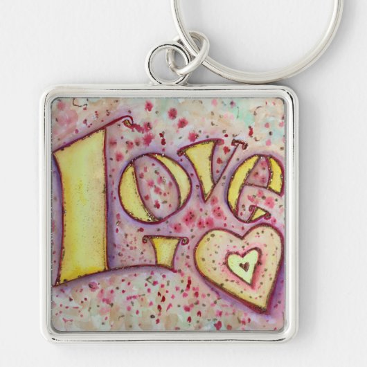 Love Art Word Painting Sleutelhanger (Voorkant)