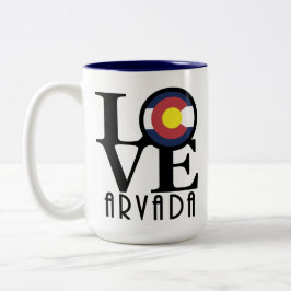 LOVE Arvada Colorado 15oz Tweekleurige Koffiemok