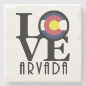LOVE Arvada Colorado Stenen Onderzetter (Voorkant)
