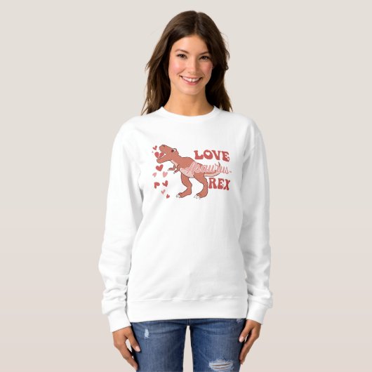 Love Asaurus Rex-Dinosaur-T Rex-Funny Trui (Voorkant volledig)