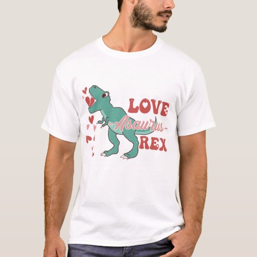 Love-Asaurus Rex Grappig T-shirt (Voorkant)