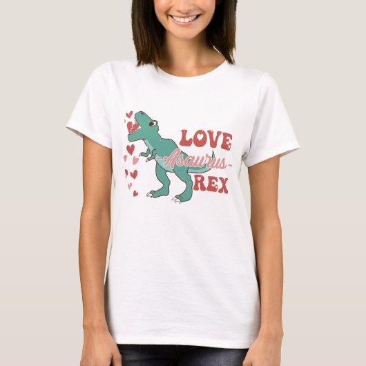 Love-Asaurus Rex Grappig T-shirt (Voorkant)