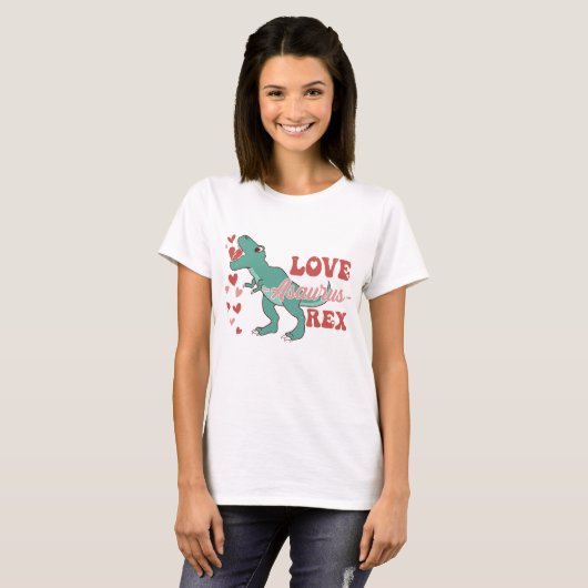 Love-Asaurus Rex Grappig T-shirt (Voorkant volledig)