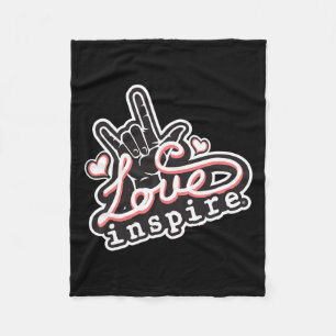 Love Asl Ily Hand Gebarentaal Doof Bewustzijn Fleece Deken