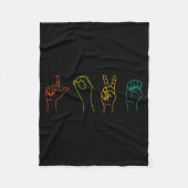 Love Asl Sign Language Alphabet Valentines Day  Fleece Deken (Voorkant)