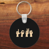 Love ASL Valentijnsdag Cute Sign Language Deaf Aw Sleutelhanger (Voorkant)