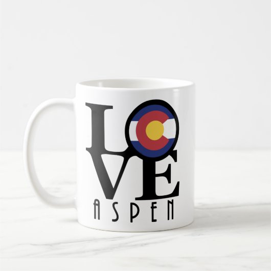 LOVE Aspen Colorado 11oz Koffiemok (Links)