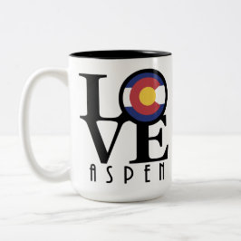 LOVE Aspen Colorado 15oz Tweekleurige Koffiemok