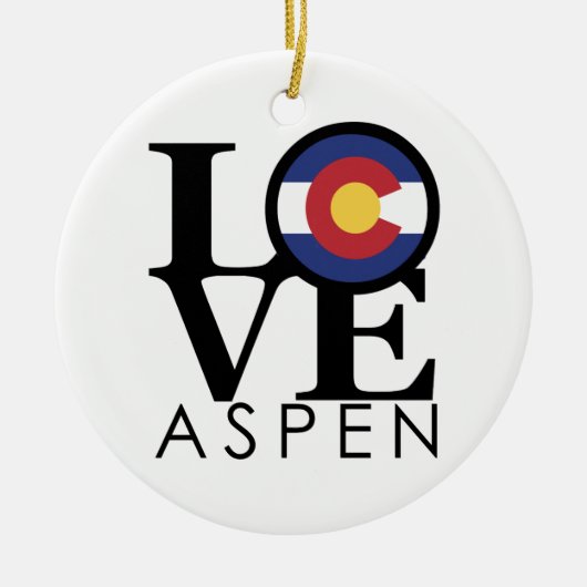 LOVE Aspen Colorado Keramisch Ornament (Voorkant)
