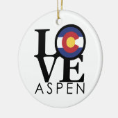 LOVE Aspen Colorado Keramisch Ornament (Links)