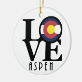 LOVE Aspen Colorado Keramisch Ornament (Links)