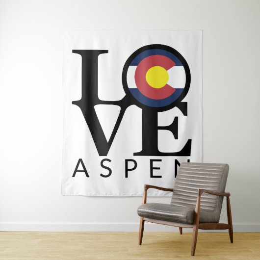 LOVE Aspen Colorado Tapestry Wandkleed (In situ)