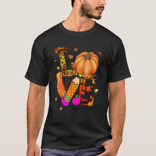 Love Assistant Teacher Life Leopard Pumpkin Bedank T-shirt (Voorkant)