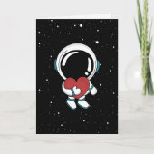 Love Astronaut Valentine Day Feestdagen Kaart (Voorkant)