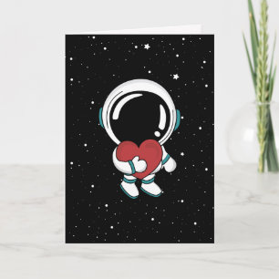 Love Astronaut Valentine Day Feestdagen Kaart