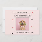 Love at First Bark Dog Valentine’s Day Feestdagenkaart (Voorkant)
