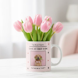 Love at First Bark Personalized Dog Custom Photo Koffiemok