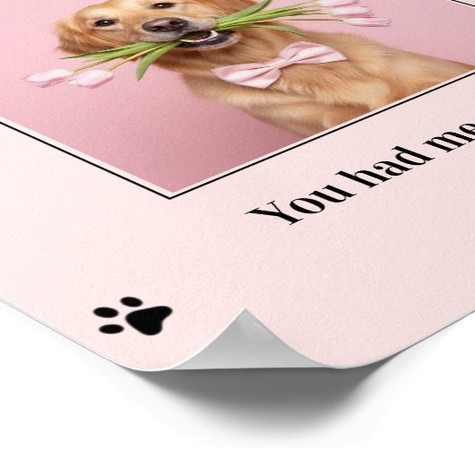 Love at First Bark Personalized Dog  Poster (Hoek)