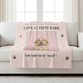 Love at First Bark Personalized Dog Sherpa Deken