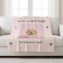 Love at First Bark Personalized Dog Sherpa Deken