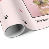 Love at First Bark Personalized Dog Valentine’s  Cadeaupapier (Rol Hoek)
